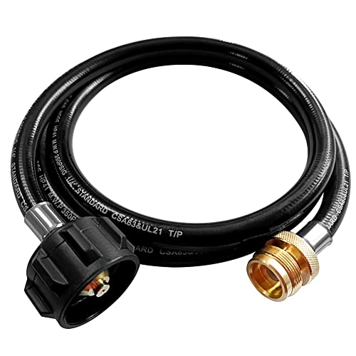 Joywayus Propane Adapter Hose 5 Feet 1lb to 20lb Converter Replacement, Fit for Webber Q Grill/Black Stone Griddle/Coleman Camping Stove/Buddy Heater, Connects QCC1/Type1 Propane Tank