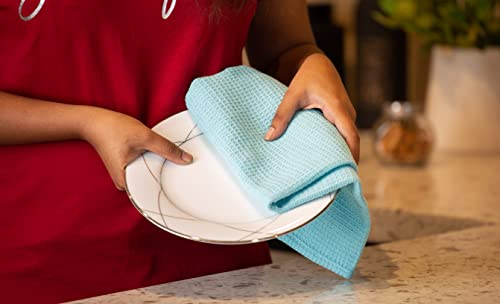 Lane Linen Kitchen Towels Set - Pack Of 6 Cotton Dish Towels For Drying Dishes, 18”X 28”, Kitchen Hand Towels, Absorbent Tea Towels, Dish Towels For Kitchen, Quick Drying Towel Set - Aqua #TOP4
