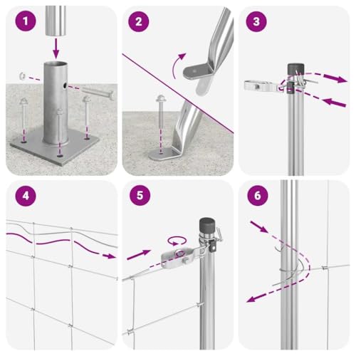 Poste de valla galvanizado 50x1m de acero plata 8