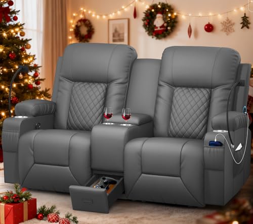 YONISEE Large Recliner Loveseat with Storage & USB