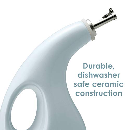Rachael Ray Solid Glaze Ceramics Evoo Olive Oil Bottle Dispenser With Spout, 24 Ounce, Sky Blue #TOP3