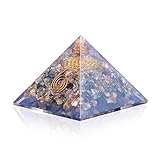 Orgone Pyramid-Multi Tourmaline Orgone Energy Generator-Flower of Life Healing Crystals Pyramid for Balancing Chakra- Stress-EMF Protection