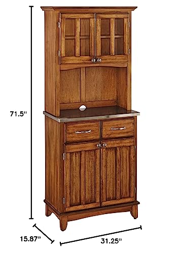 Buffet Of Buffet Cottage Oak With Stainless Steel Top With Hutch By Home Styles #TOP2