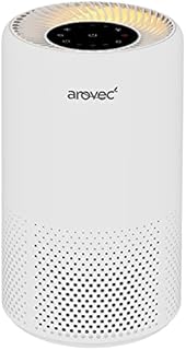 AROVEC True HEPA Air Purifier, 3-Stage Filtration System, Air Cleaner, Allergens, Asthma, Smoke, Odours, Pet Smell, Pollen, Mould, Dust and Germs Eliminator, For Large Room & Bedroom, Sleep Mode, Timer, Aropure-200 (White)