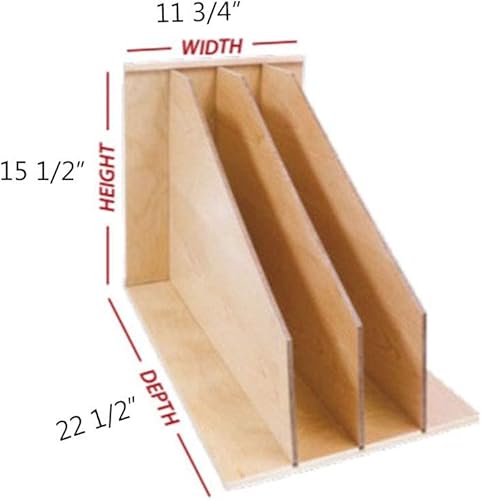 Miniatura 7 de Dowell 4007 TD3 - Organizador de bandeja vertical de madera para gabinetes de base de 15 pulgadas, accesorios de almacenamiento y organización de