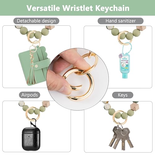 Image of Wristlet Wallet for Women with Keychain - RFID Card Holder Small Wallet Wristlet with Key Ring