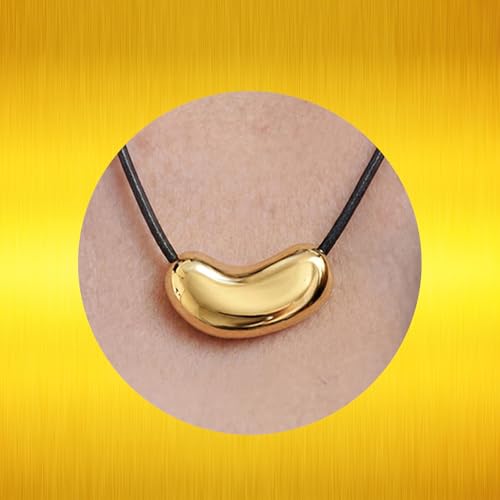 Krfy Chunky Gold Statement Pendant Necklaces for Women 16k Gold Plated Long Necklace with Black Cord Large Big Pendant Necklace Boho Western Jewelry-V Pendent by Krfy - Used condition - Image 2