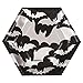 Unique- Piatti di Carta esagonali timbrati in Lamina – 21 cm – Silver Bats Halloween Party – 8 Punti (Confezione da 1), Multicolore, 23651
