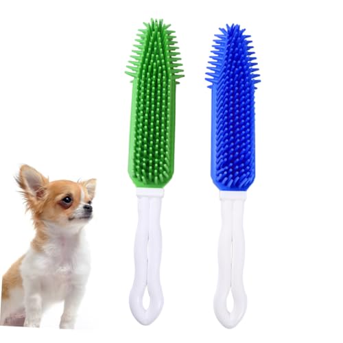 Peine de silicona LOORGVEL cepillo para enredos de mascotas pack de 2 5
