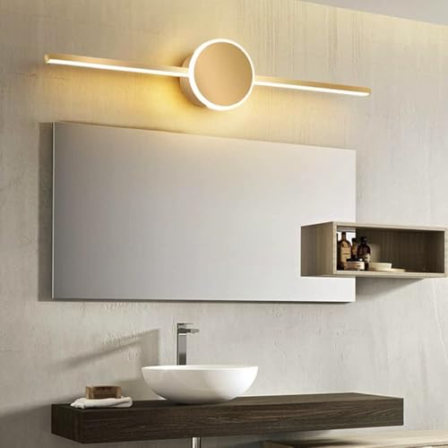 Image of Groeien Pack of 2 | 18 watt LED 3 Color Gold Body Picture Photo Frame /Mirror Bathroom Wall Light (Warm+Natural+Coolwhite)(OrbitLine-Gold, 2)