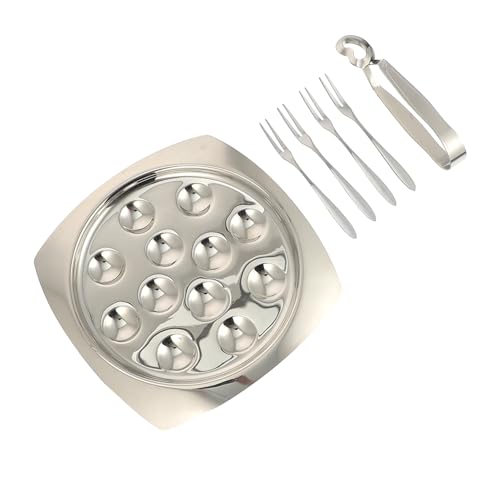 ROMISBABA Posate Lumache in Acciaio con Forchette Due Denti e Pinza Resistente e per Uso per Servire con Praticità e Durata