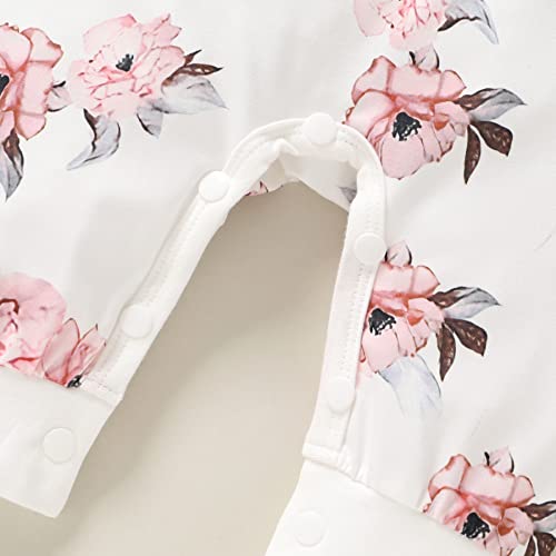 Mamami Newborn Baby Girl Clothes Romper Onesies For Baby Girl Ruffle Short Sleeve Jumpsuits Infant Baby Clothes For Girls(0-3 Months,Flower) #TOP5