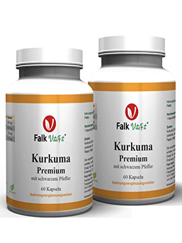 Falk VitaFit Kurkuma Premium I hochdosierte Curcumin Extrakt Kapseln I 120 Kapseln Cover