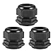 Tool parts PG42 Cable Gland 32mm-38mm Wire Hole Waterproof Nylon Locknut Black 3pcs
