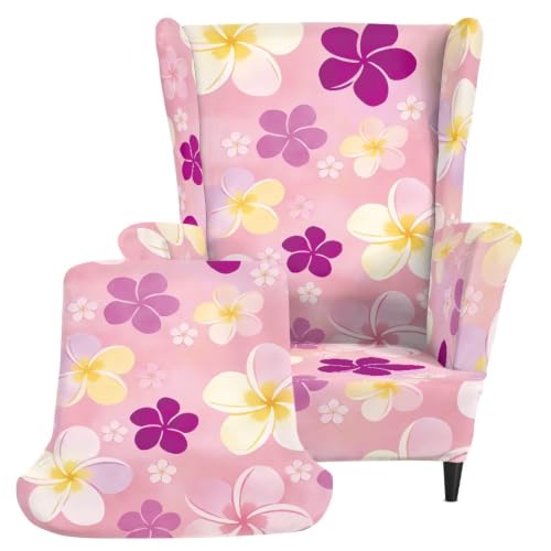 Floral Wingback Slipcover Set