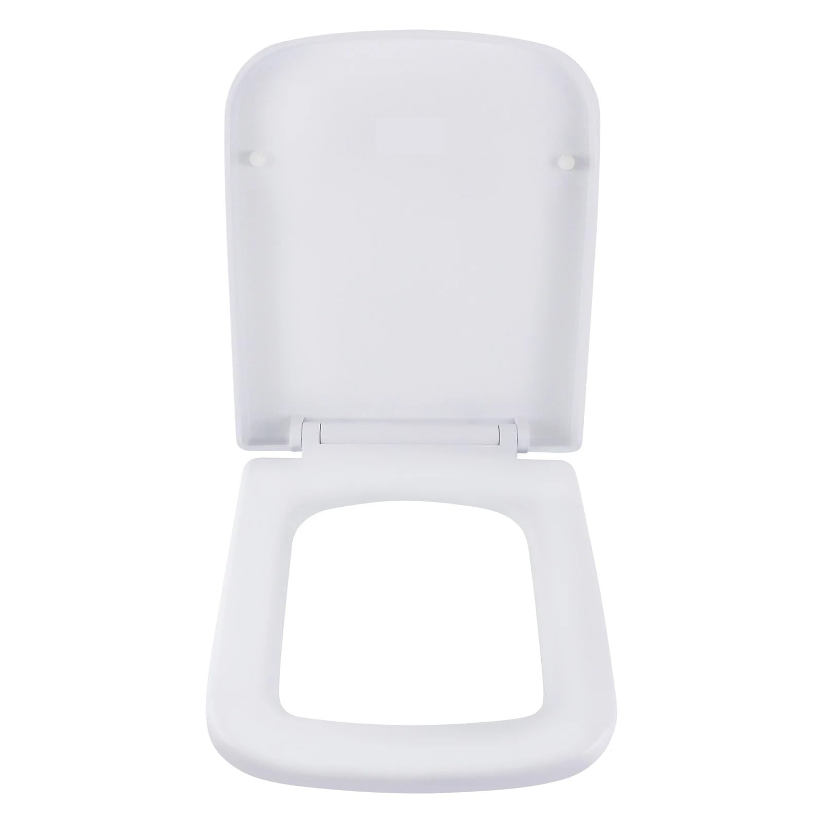 Dsfvervd White Soft Close Toilet Seat Square Toilet Lid Clip-On Seat