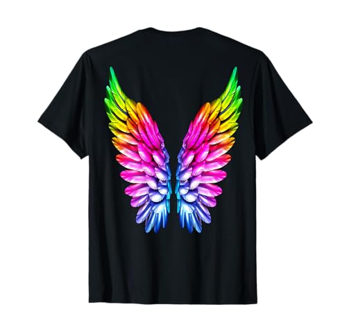 LGBT Regenbogen Engelsflügel Gay Lesbisch Queer LGBTQ T-Shirt