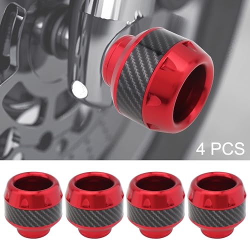 Image of Windance 4pcs Universal Fork Frame Sliders Crash Protectors Wheel Crash Protector Falling Protection Safety Gear for Motorcycles Motorbikes Moped Scooters (Red)