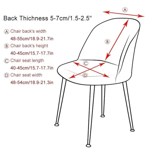Housse de chaise velours extensible salle à manger dossier bas 1 pièce - 4