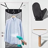 Over-The-Door Steamer Mat,Foldable Wall Mount & Portable Steamer Door Pad, Including Heatproof Glove & Lint Remover Tool | Space-Saving Design for Travel, Dorm, Apartment, Laundry