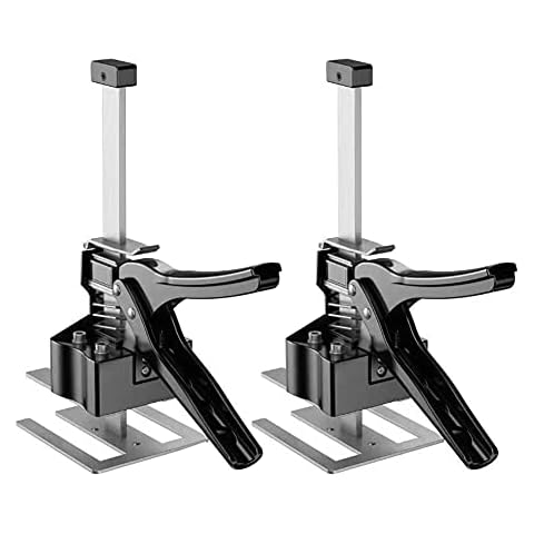 DUEBEL 2 Packs Labor Saving Arm Tool Cabinet Drywall Lift Hand Tool Jack Set Up to 170KG Board Lifter Cabinet Jack Wall Tile Height Adjuster Wall Brick 17CM Door Panel Lifting Best Father's Day Gifts Cover