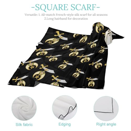 Shriner Logo Bandanas for Women Satin Silk Head Scarf Multipurpose Square Scarves Clothing Accessories4