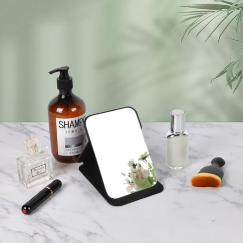 Miniatura 6 de Osdue Espejo Plegable De Maquillaje - Esquina Redondeada, Portátil De Cuero Pu, Con Soporte Ajustable - Tamaño Pequeño Negro