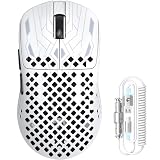 MAMBASNAKE M2 Ultra-Lightweight Wireless Gaming Mouse, PAW3395PRO Sensor 40000 DPI, 41g Carbon Fiber, Mouse Coiled Cable, Tri-Mode 2.4G/Bluetooth/Wired, 100M Clicks, Cloud Driver, Ergonomic Design
