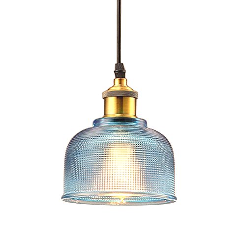 fltrade Modern cristal iluminación de techo LED Vintage industriales - Lámpara de techo Φ 15 cm para salón comedor restaurante Sótano 40W 220V,Azul Cover