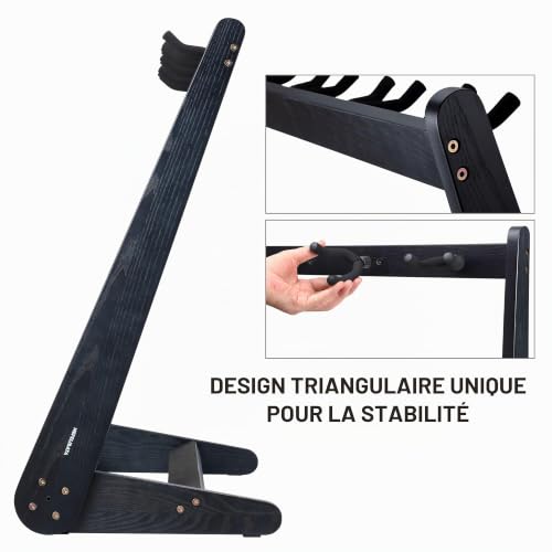 Nefelibata pied polyvalent 5 supports guitare en bois pour guitares et étuis, électriques, acoustiques, basses, violoncelles - Frêne allemand – vue 4
