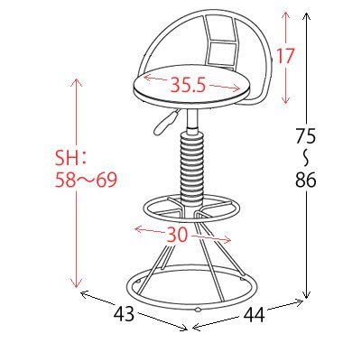 カウンターチェア バーチェア スケルトン Fico フィコ 楽天市場】スケルトンバーチェア Fico(フィコ) KNC-025N