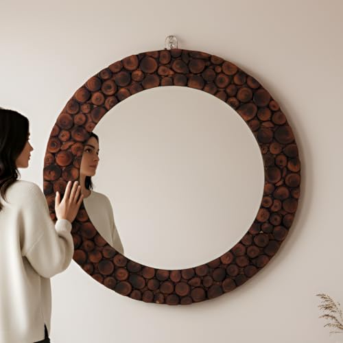 Creation India Craft Vintage Wall Mirror with Wooden Frame