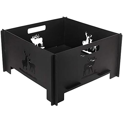 INNO STAGE Portable Plug Fire Pit, Heavy Duty Outdoor Living FirePit for Wilderness Camping 15.8" Cover