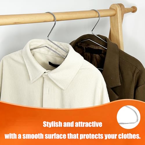 FELISCASA 15-Inch Stainless Steel Hangers 10 Pack with Collar-Feed Slot & Shoulder Notches – Heavy Duty Rust-Proof, Non-Slip for Shirts Camisoles Dresses, Home & Commercial by FELISCASA - Used condition - Image 4