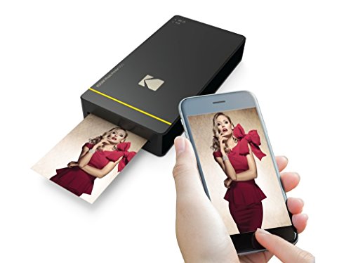 Kodak Mini-Mobil W-LAN & NFC 4.7 x 7,5 cm Fotodrucker mit fortgeschrittener Sublimations-Tintendrucktechnologie & Fotokonservierungsschicht (Schwarz) Kompatibel mit Android & iOS.