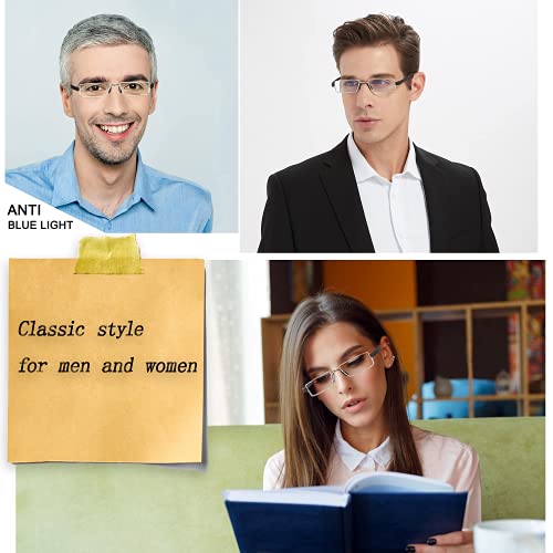 Eyeurl Reading Glasses Half-Rim Computer Readers For Men And Women +1.25 Blue Light Blocking Lightweight Quality Thin Optics Eyeglass #TOP6