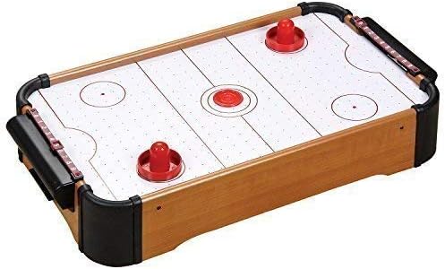 BABY TABLE TOP MINI AIR HOCKEY TABLE PUSHERS PUCKS TOY FAMILY GAME XMAS GIFT