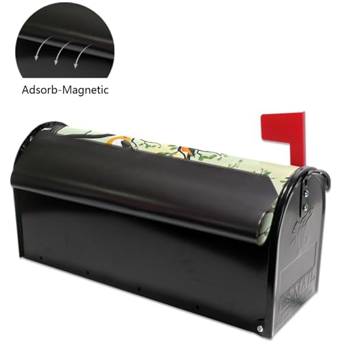 Image of Wamika Spring Flowers Magnetic Mailbox Covers Cherry Blossoms Birds Mailbox Cover Standard Size Full Magnet Garden Yard Porch Mail Boxes Cover Holiday Decorations 21 inch L x 18 inch W