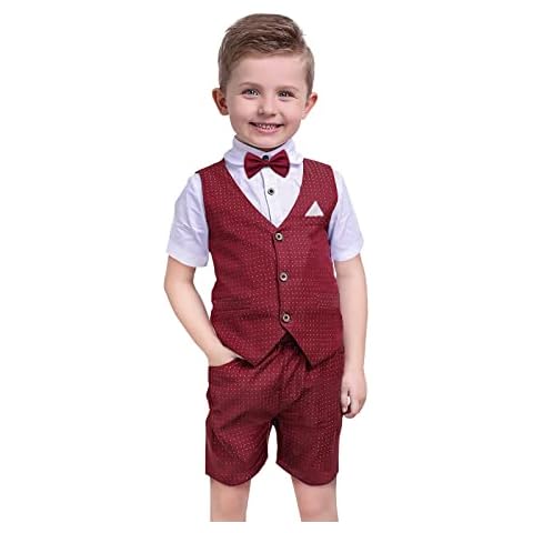 Traje de Boda Esmoquin Chaleco 4pc para Niños Cover