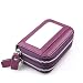 Produktbild Kredit Karte Inhaber Fall Veranstalter, JOSEKO RFID Antimagnetisch Original Leder 11 Farben 11 Karte Schlüssel Karte Halter Zip-Around Sicherheit Brieftasche Geldbörse Violett