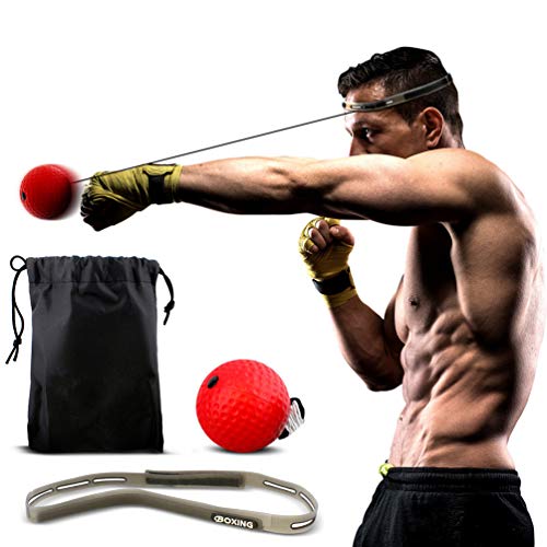 Pelota de boxeo para entrenamientos, para mejorar la velocidad y la reacción, equipo de golpeo para boxeo, artes marciales mixtas y otros deportes de combate y fitness, Red-for Veterans