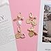 QHHVAIT 4 Pcs/Set Cute Love Letter for Shell Conch Pearl Metal Golden Keychain Nice Car for Key Ring Fashion Hanging Pendant Bag Golden