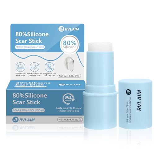 Silicone Scar Stick 80% Silicone Stick for Face and Body. Silicone Stick for Removal of Surgical Old and Recent Scars and Stretch Marks - 7g