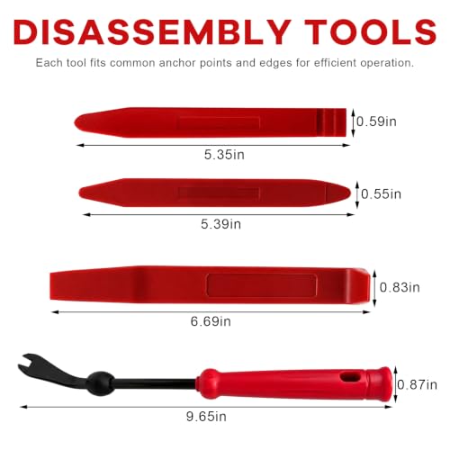 8 PCS Auto Trim Removal Tool Set, Red - Image 2