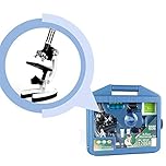 ULAB Kids Beginner 1200X Microscope STEM Kit with Metal Body Microscope, Plastic Prepared Slides and other Laboratory Accessories, Packed in LDPE Carrying Box, UHP1001