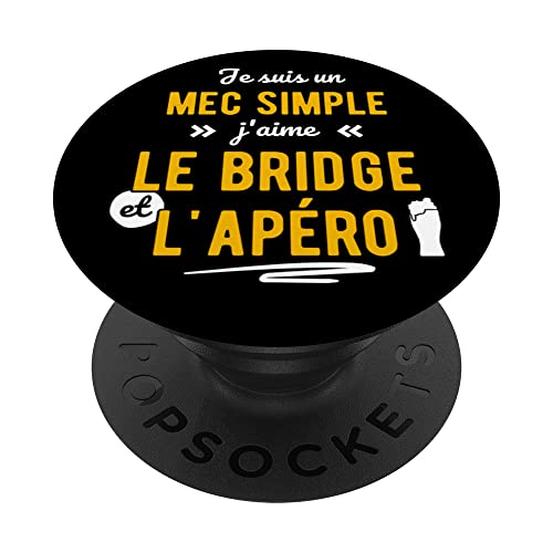 Idée Cadeau Humour Apero Bridge Tee Shirt Humoristique PopSockets PopGrip Interchangeable