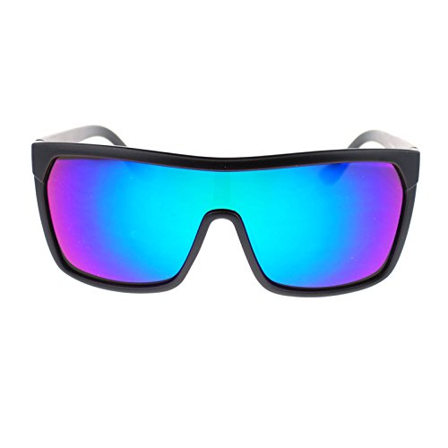 Kush Marijuana Pot Flat Top Shield Mob Mirrored Mirror Lens Sunglasses Black Green Logo #TOP2