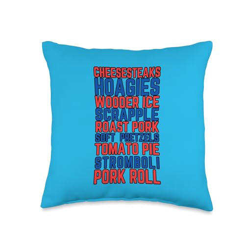 Philadelphia Philly Foods Cheesesteaks Wooder Ice Hoagies Throw Pillow