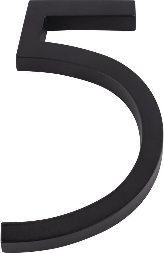 Atlas Homewares AVN5-L-BL Homewares AVN5-L Modern Avalon 6 Inch Tall Address House Number '5'