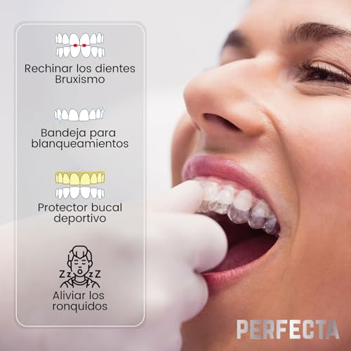 Miniatura 2 de 10 Férulas De Descarga Nocturna Perfecta Ideal Contra Bruxismo, Rechinar Los Dientes, Trastornos Del Atm, Bandeja Blanqueador Protectores Dentales Ajustables 1 Estuche Calidad Médica Sin Bpa